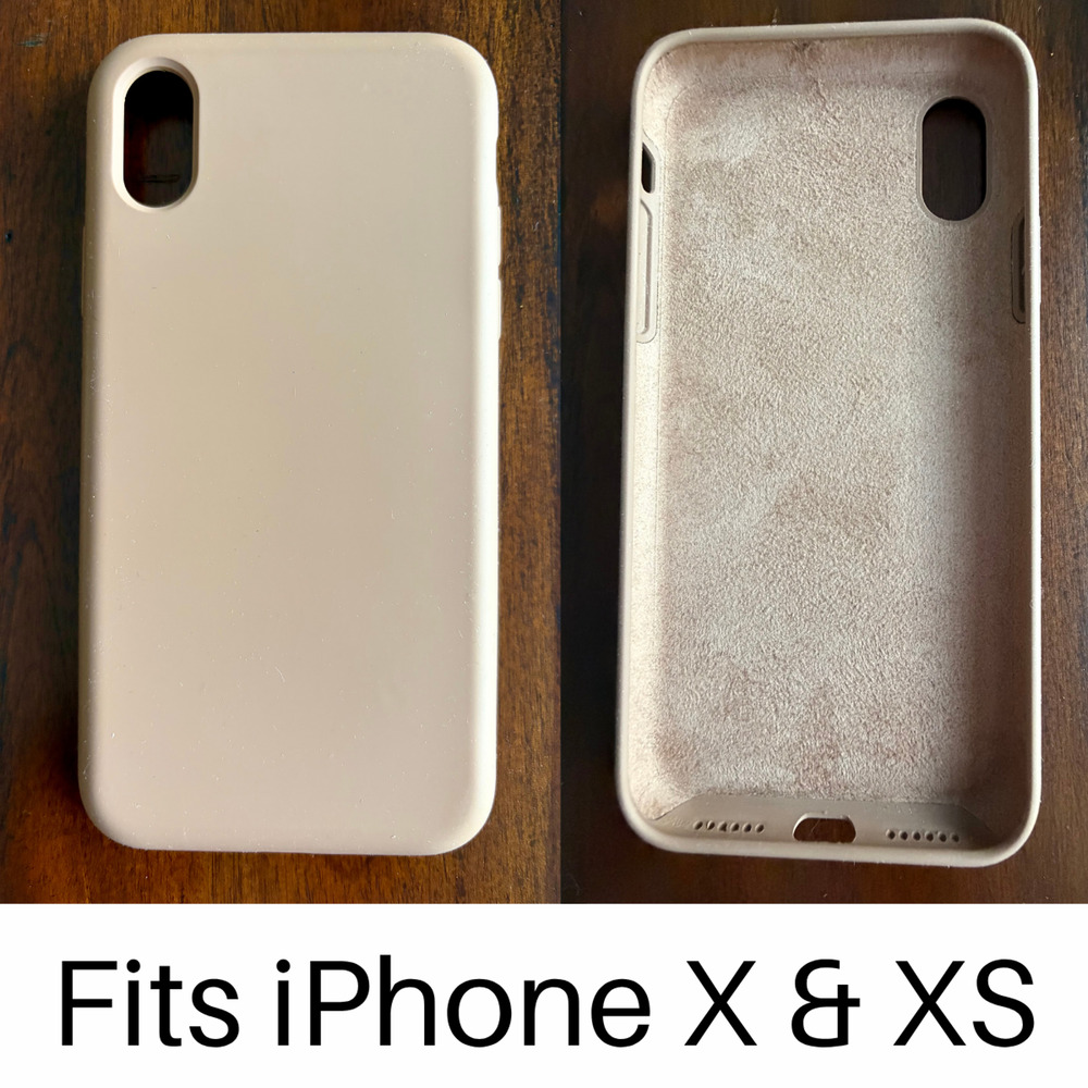 Silicone Camel, Taupe, Suede Color Lined Case for iPhone X/XS